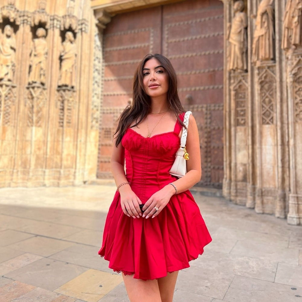 Cute mini red corset dress XS